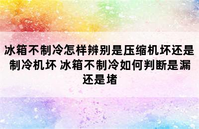 冰箱不制冷怎样辨别是压缩机坏还是制冷机坏 冰箱不制冷如何判断是漏还是堵